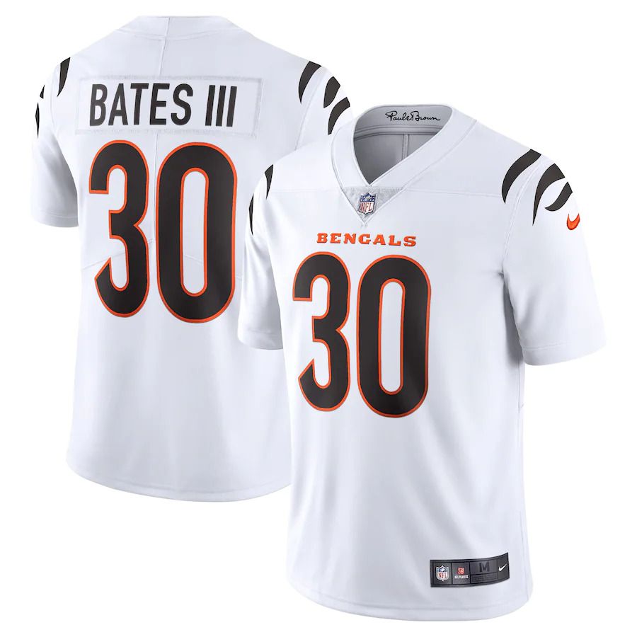 Men Cincinnati Bengals #30 Jessie Bates III Nike White Vapor Limited NFL Jersey